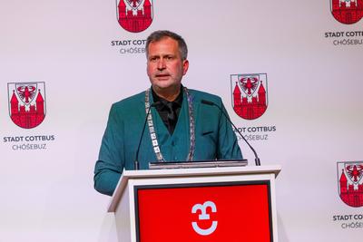 Tobias Schick - Oberbuergermeister von Cottbus-stock-foto