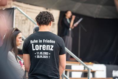 Gerechtigkeit fuer Lorenz, Demonstration in Oldenburg, Buendnis Gerechtigkeit fuer Lorenz, 20.06.2025-stock-foto