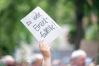 Gerechtigkeit fuer Lorenz, Demonstration in Oldenburg, Buendnis Gerechtigkeit fuer Lorenz, 20.06.2025-stock-foto