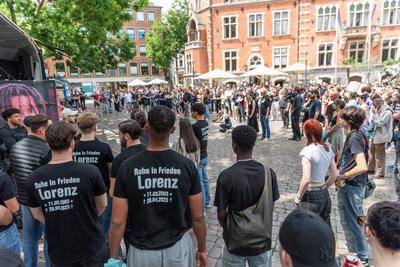 Gerechtigkeit fuer Lorenz, Demonstration in Oldenburg, Buendnis Gerechtigkeit fuer Lorenz, 20.06.2025-stock-foto