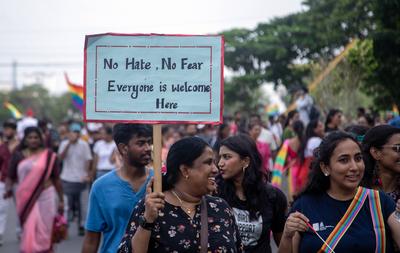 Chennai Rainbow Pride March, in India-stock-photo