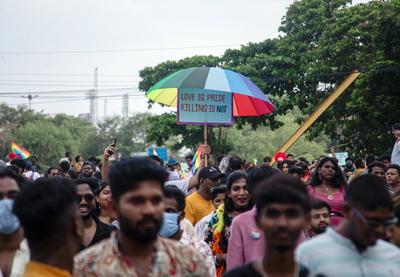Chennai Rainbow Pride March, in India-stock-photo
