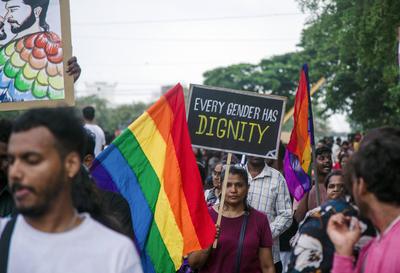 Chennai Rainbow Pride March, in India-stock-photo