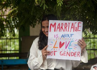 Chennai Rainbow Pride March, in India-stock-photo