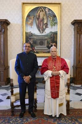 ITALY-VATICAN POPE LEON XIV RECEIVES IN PRIVATE AUDIENCE MR.CARLOS MANUEL VILA NOVA,PRESIDENT OF THE DEMOCRATIC REPUBLIC OF SAO TOME AND PRINCIPE 30-06-2025-stock-foto