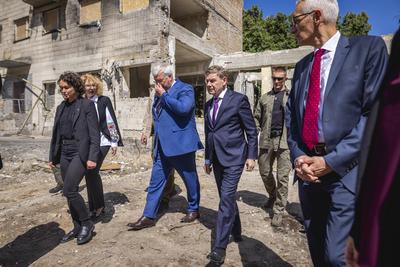 Aussenminister Wadephul in der Ukraine-stock-foto