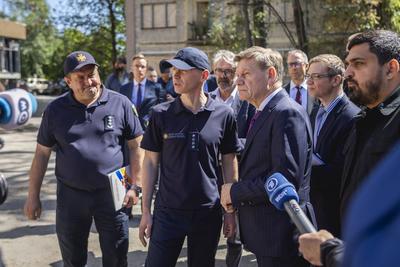 Aussenminister Wadephul in der Ukraine-stock-foto