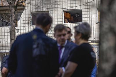 Aussenminister Wadephul in der Ukraine-stock-foto
