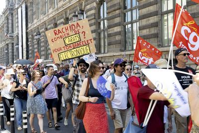 Demonstration to protest against the proposed reform of public broadcasting-stock-photo
