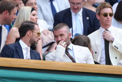 SIR GARETH SOUTHGATE I SIR DAVID BECKHAM W TRAKCIE PIERWSZEJ RUNDY NA WIMBLEDON 2025-stock-foto