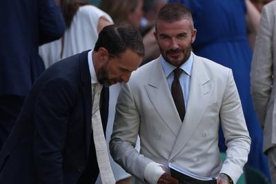 SIR GARETH SOUTHGATE I SIR DAVID BECKHAM W TRAKCIE PIERWSZEJ RUNDY NA WIMBLEDON 2025-stock-foto