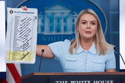 White House: Press Briefing with Karoline Leavitt-stock-foto