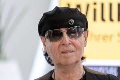 Eigene Briefmarken f?r die deutsche Rock-Formation Scorpions.-stock-foto