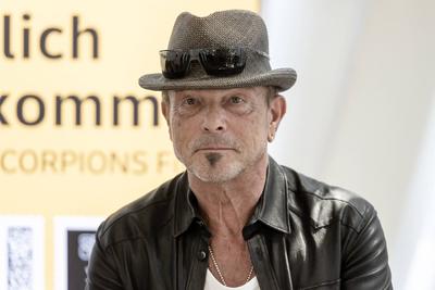Eigene Briefmarken f?r die deutsche Rock-Formation Scorpions.-stock-foto