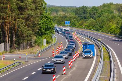 Grenzkontrollen auf der Autobahn 15 an der Deutsch-Polnischen Grenze-stock-foto