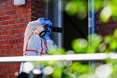 Polizeieinsatz nach Toetungsdelikt in Hamburg-Bramfeld, 01.07.2025-stock-foto