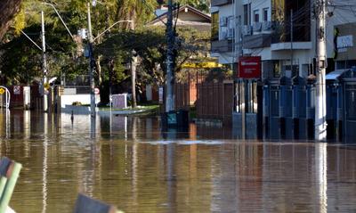 Flooding in neighborhoods of Porto Alegre, in Rio Grande do Sul-stock-foto