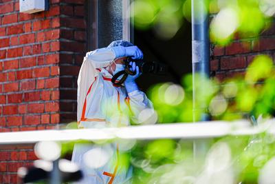 Polizeieinsatz nach Toetungsdelikt in Hamburg-Bramfeld, 01.07.2025-stock-foto