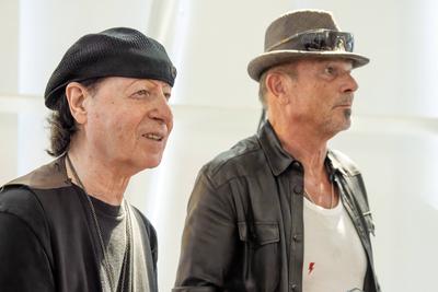 Eigene Briefmarken f?r die deutsche Rock-Formation Scorpions.-stock-foto