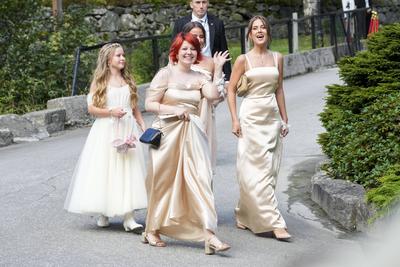 Princess M?rtha Louise and Durek Verrett get married in Geiranger Geiranger 20240831. Princess M?rtha Louise s daughters-stock-foto