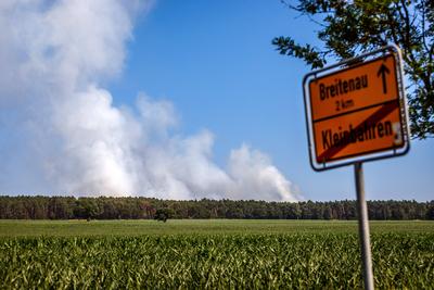 Waldbrand bei Babben-stock-foto