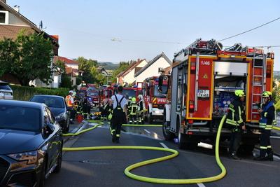 Gro?brand in Niedersalbach-stock-foto