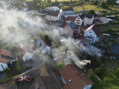 Gro?brand in Niedersalbach-stock-foto