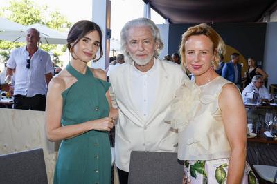 Paz Vega, Dr. Hermann B?hlbecker (Alleininhaber Lambertz), Julia Becker (Funke Media Gruppe) bei der Er?ffnung CHIO 2025-stock-foto