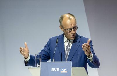 Bankwirtschaftliche Tagung - BK Friedrich Merz-stock-foto