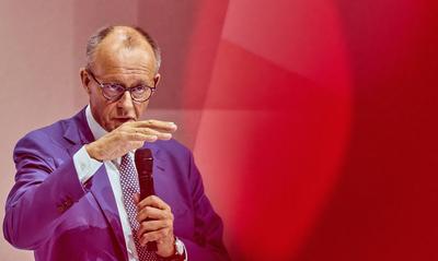 Bankwirtschaftliche Tagung - BK Friedrich Merz-stock-foto