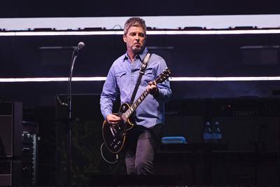 Oasis performing during ?Oasis Live ?25? tour at Pricipality Stadium, Cardiff in Wales.-stock-photo