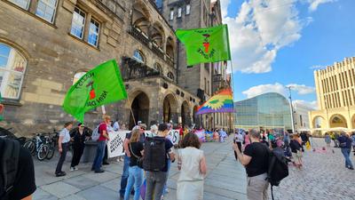 Protest gegen Sellner-stock-foto