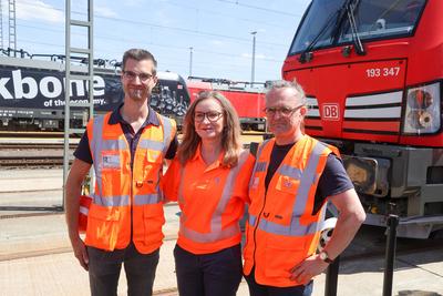 Premiere f?r Zukunftstechnologie im Schieneng?terverkehr - Pressetermin.-stock-foto