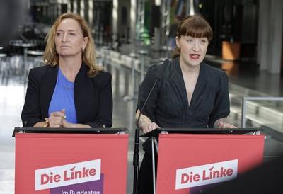 Caren Lay, Vorsitzende des Ausschusses f?r Wohnen, Stadtentwicklung, Bauwesen und Kommunen, Heidi Reichinnek, Vorsitzend-stock-foto