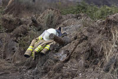 Brand auf Saalfelder Hoehe in Thuerigen-stock-foto