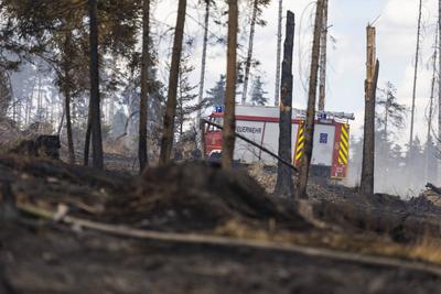 Brand auf Saalfelder Hoehe in Thuerigen-stock-foto