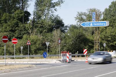 Fahrbahnschaden A5-stock-foto