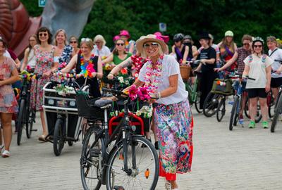 Fancy Cyclista Ride M?nchen Am Samstag, 5. Juli 2025, veranstaltete der ADFC M?nchen den ersten Fancy Cyclista Ride f?r-stock-foto