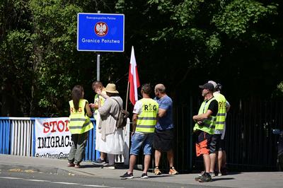 Grenzkontrollen an der deutsch-polnischen Grenze in G?rlitz-stock-foto
