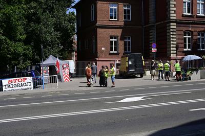 Grenzkontrollen an der deutsch-polnischen Grenze in G?rlitz-stock-foto