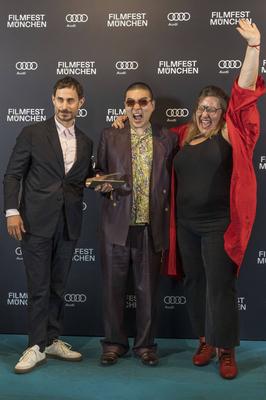 Clemens Schick , Soujiro Sanada, Anna Hints-stock-foto