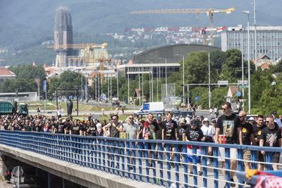 Croatia, Zagreb, 050725. A historic concert by Marko Perkovic Thompson at the Hipodrom, attended by almost half a millio-stock-foto