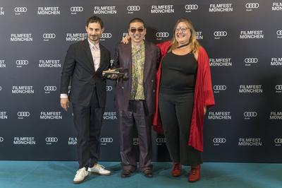 Clemens Schick , Soujiro Sanada, Anna Hints-stock-foto