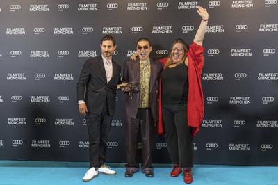 Clemens Schick , Soujiro Sanada, Anna Hints-stock-foto