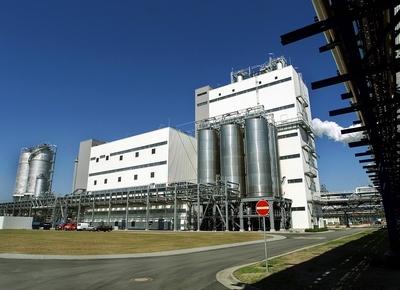 Ansicht des neuen PET-Betriebes im Buna-Werk der amerikanischen DOW Chemical Inc. in Schkopau bei Halle, Sachsen-Anhalt-stock-foto