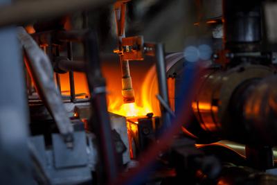 GMB Glasmanufaktur Brandenburg DEU/Deutschland/Brandenburg/Tschernitz, 17.10.2023, GMB Glasmanufaktur Brandenburg in Tsc-stock-foto