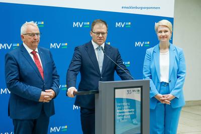 Pressekonferenz in der Vertretung des Landes Mecklenburg-Vorpommern beim Bund-stock-foto