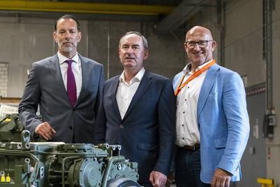 Augsburg, Bavaria, Germany - 8 July 2025: The Bavarian Minister of Economic Affairs Hubert Aiwanger (Free Voters) gets a-stock-foto