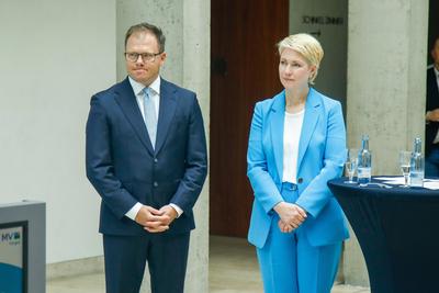 Pressekonferenz in der Vertretung des Landes Mecklenburg-Vorpommern beim Bund-stock-foto