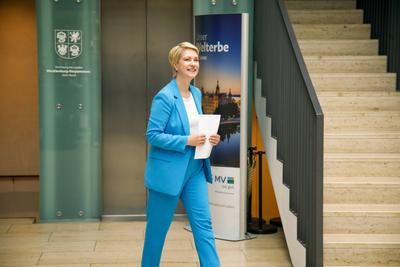Pressekonferenz in der Vertretung des Landes Mecklenburg-Vorpommern beim Bund-stock-foto